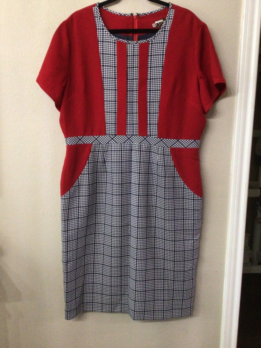 Paul Brial Navy and red dress. Euro size 48 US size 16/18. Great shape.